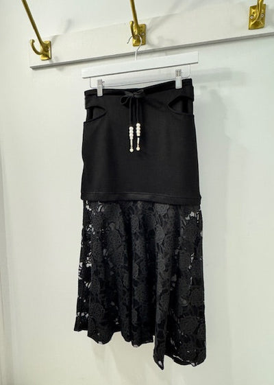 The Pink Door Rhinestone Sparkle Short Set Black