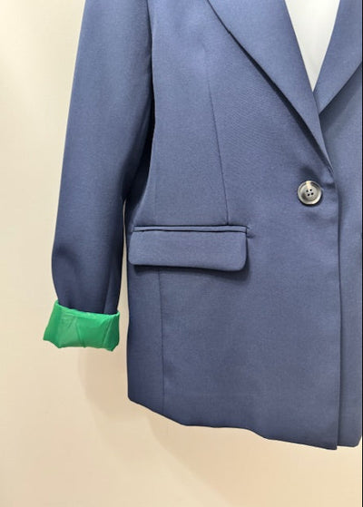 The Pink Door Sparkle Lightning Bolt Blazer Navy
