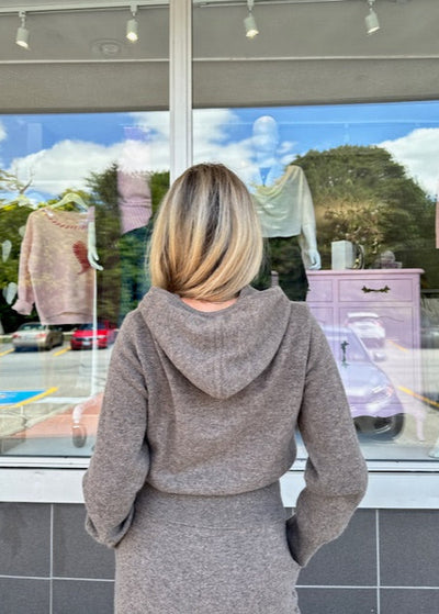 Notshy Zora Cashmere Hoodie Marled Brown