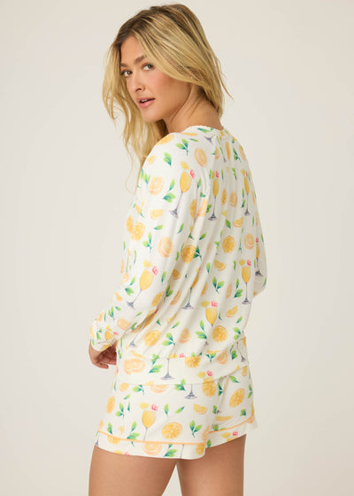 PJ Salvage Mimosa Me Long Sleeve Top Ivory
