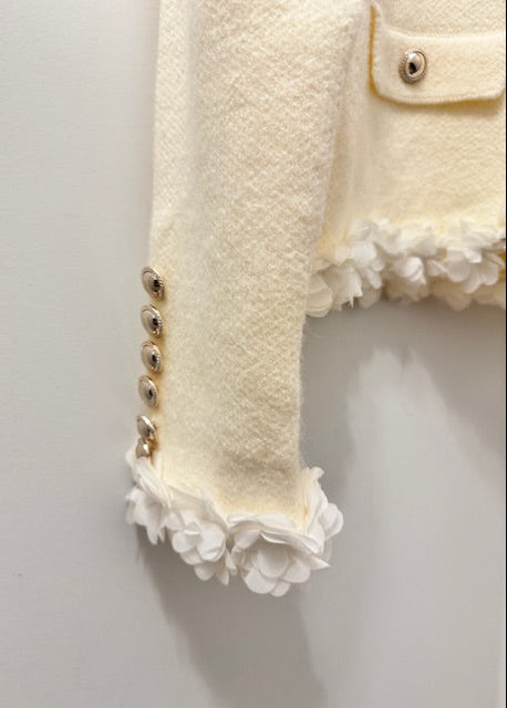 The Pink Door Flower Trim Gold Bottom Candi Ivory