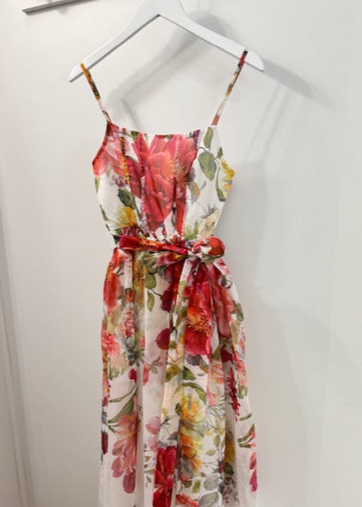 The Pink Door Organza Floral Overlay Dress