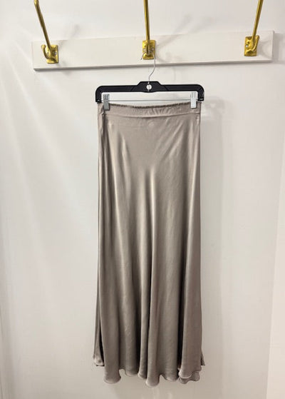 The Pink Door Pull on Satin Skirt Pearl