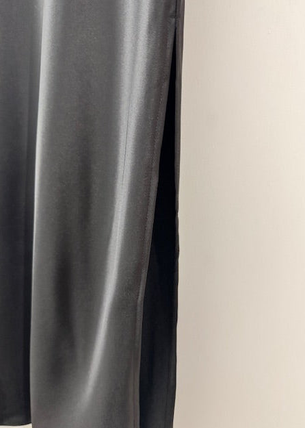 The Pink Door Pull on Satin Skirt Black