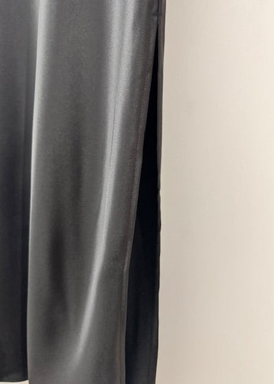 The Pink Door Pull on Satin Skirt Black