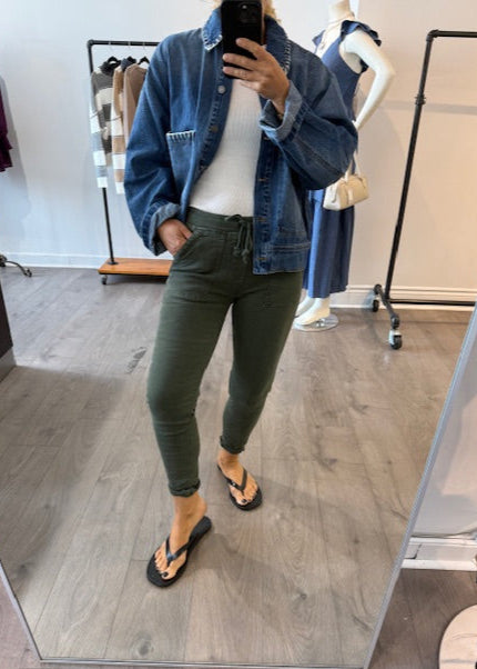 The Pink Door Cotton Pull-on Joggers Olive