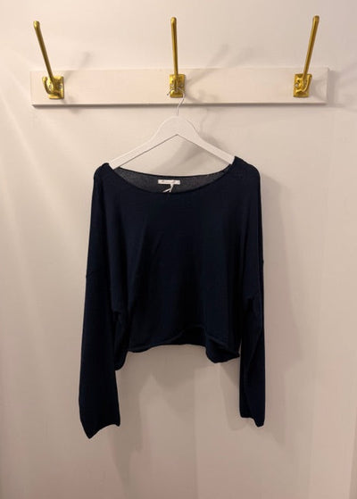 The Pink Door Classic Fine Knit Navy Sweater