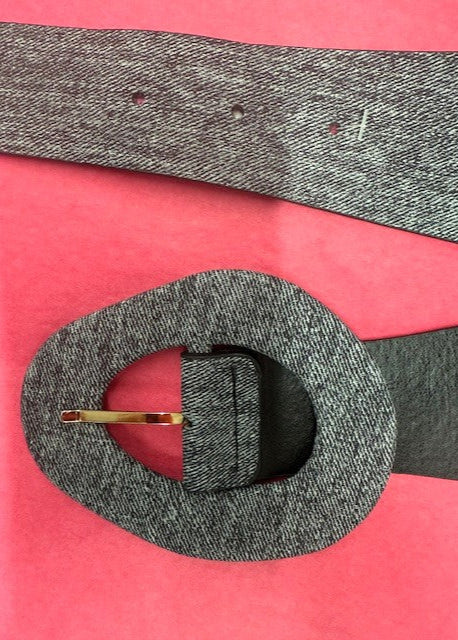 The Pink Door Black Denim Elastic Belt