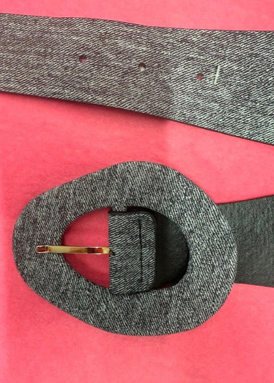 The Pink Door Black Denim Elastic Belt