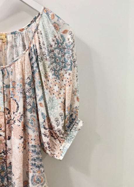 The Pink Door Pastel Print Blouse