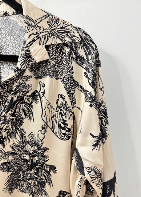 The Pink Door Toile Silky Shirt Black