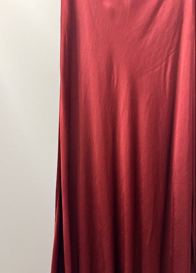 The Pink Door Pull on Satin Skirt Burgundy