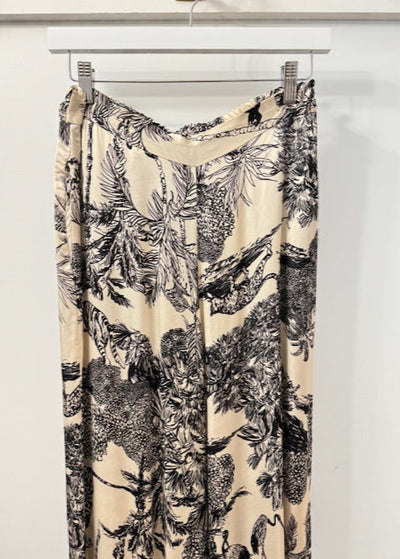 The Pink Door Toile Silky Pants Black