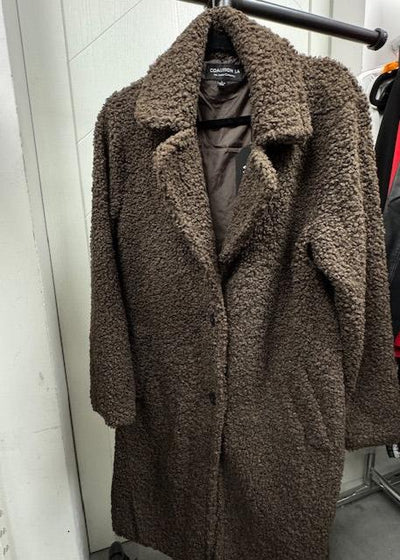 The Pink Door Long Teddy Bear Coat Brown