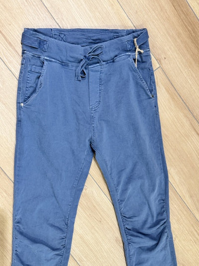 The Pink Door Pull-On Cotton Twill Pants Blue