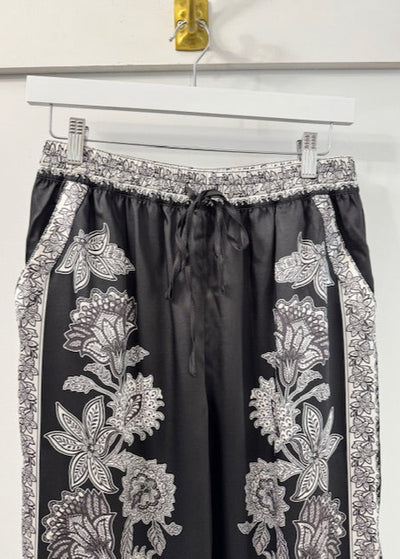 The Pink Door Black and White Floral Print Pants