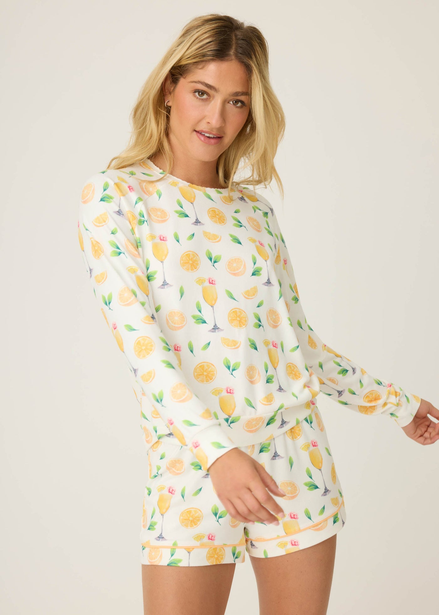 PJ Salvage Mimosa Me Long Sleeve Top Ivory