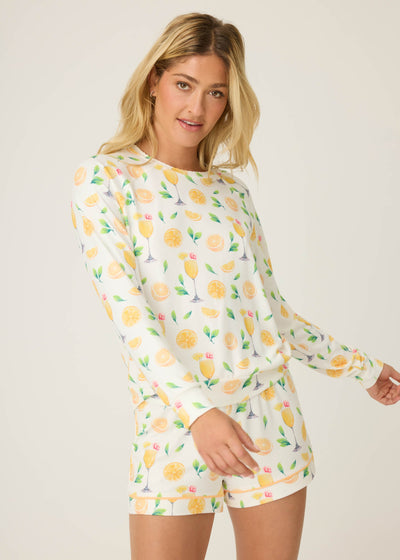 PJ Salvage Mimosa Me Long Sleeve Top Ivory