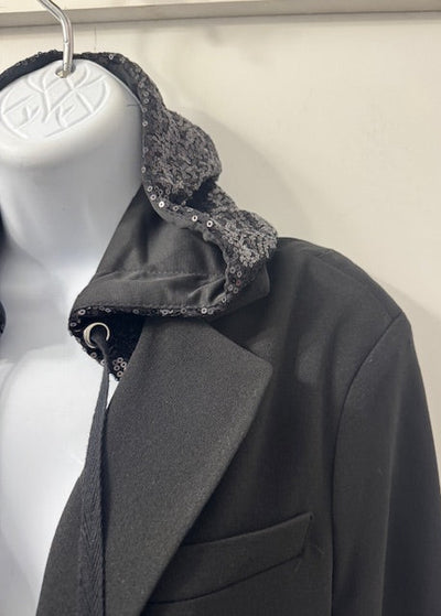 The Pink Door Sequin Hoodie Blazer Black