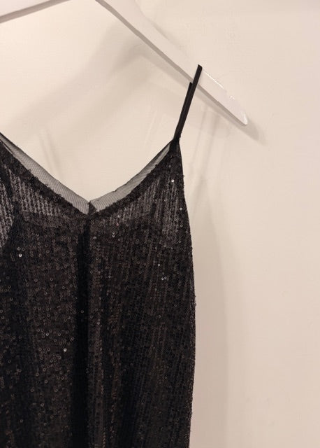 The Pink Door Sequin Cami Black