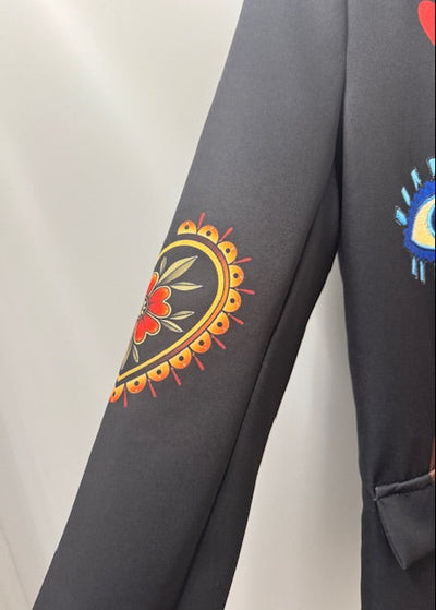 The Pink Door Graffiti Blazer Black