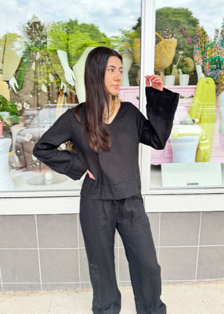 Stark X Linen Solid Top Black