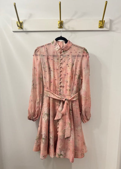 The Pink Door Rhinestone Floral Detail Dress