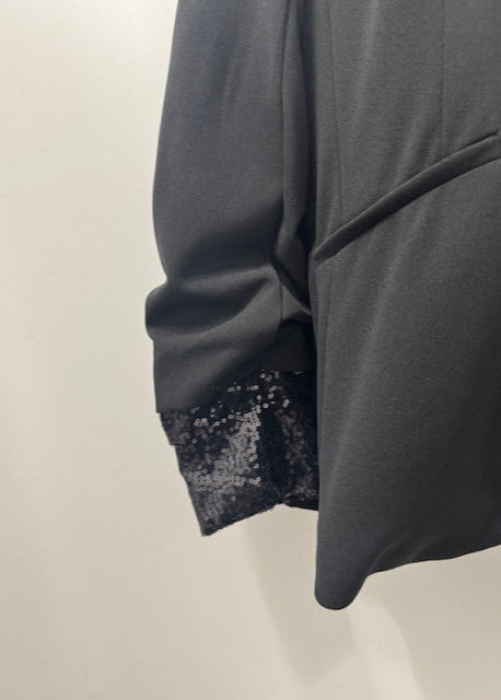 The Pink Door Sequin Hoodie Blazer Black