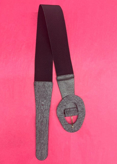 The Pink Door Black Denim Elastic Belt