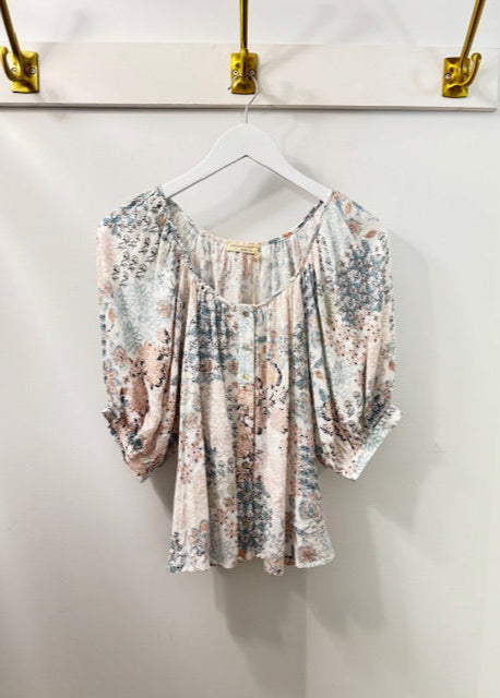The Pink Door Pastel Print Blouse