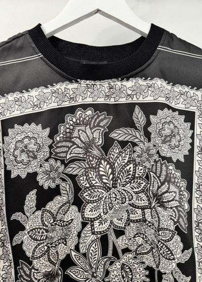 The Pink Door Black and White Floral Print Top