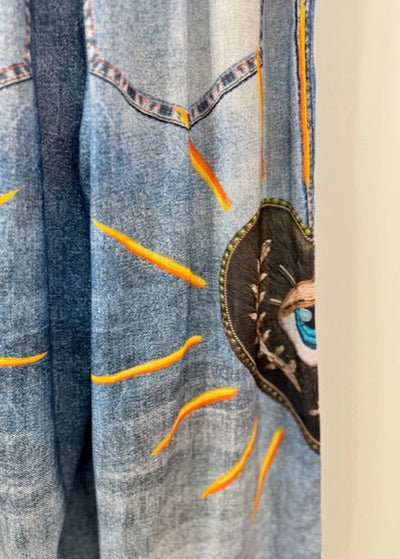 The Pink Door Graffiti Print Denim