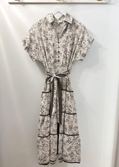 The Pink Door Taupe Print Dress