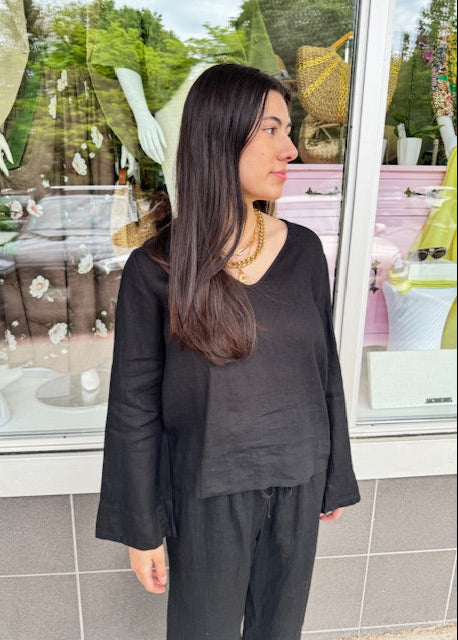 Stark X Linen Solid Top Black