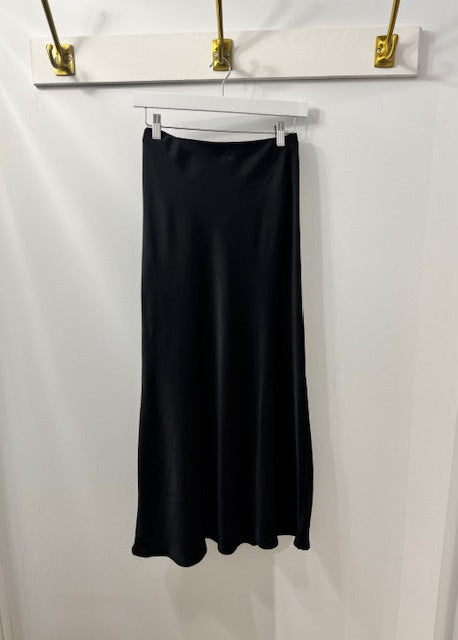 The Pink Door Aline Satin Skirt Black