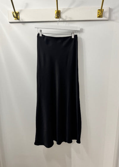 The Pink Door Aline Satin Skirt Black