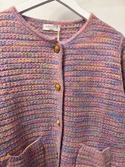 The Pink Door Marbled Rainbow Gold Buttons Cardi