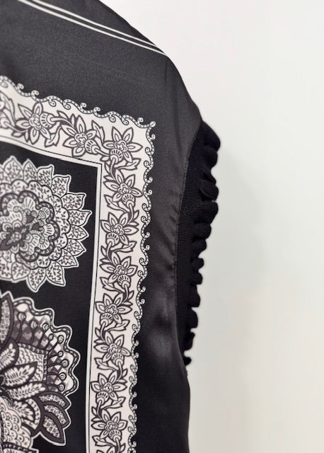 The Pink Door Black and White Floral Print Top