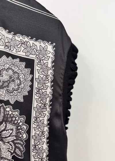 The Pink Door Black and White Floral Print Top
