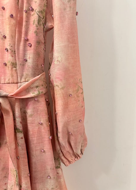 The Pink Door Rhinestone Floral Detail Dress