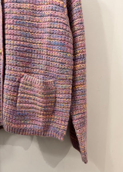 The Pink Door Marbled Rainbow Gold Buttons Cardi