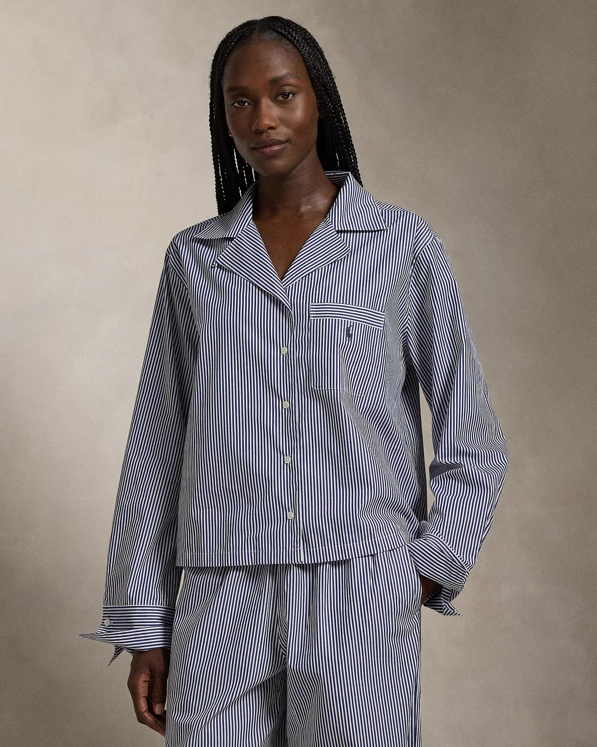Polo Ralph Lauren Long Sleeve Pj Set Beach Blue