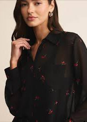 Z Supply Vivienne Rio Floral Top Black