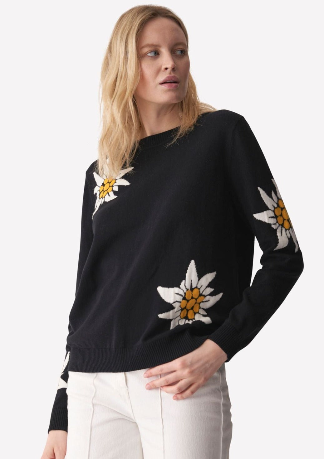 WISPR Paloma Flower Petal Sweater - Black/Yellow