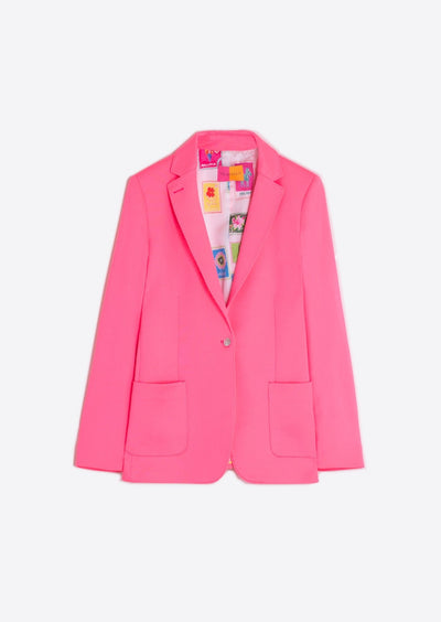 Vilagallo Harlow Front Pocket Blazer - Coral