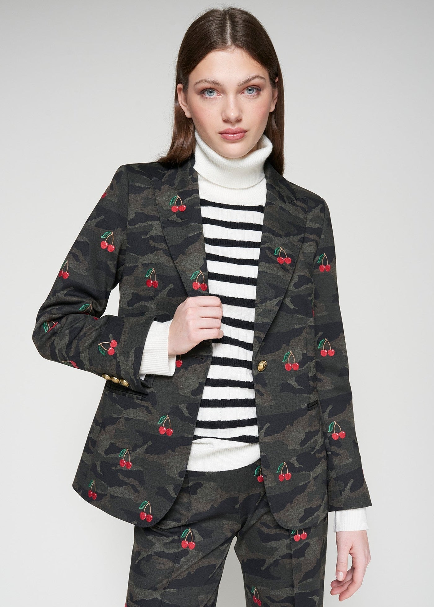 Vilagallo Heather Camo Cherry Blazer