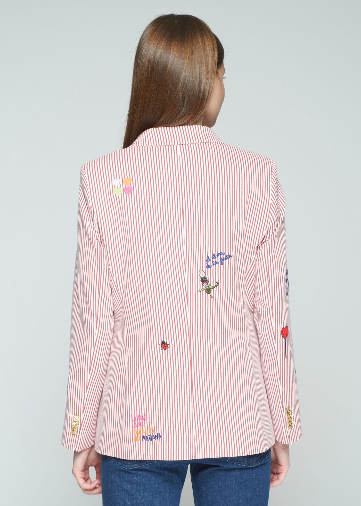 Vilagallo Heather Embroidered Jacket Red