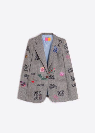 Vilagallo Helen Graffiti Blazer Herringbone