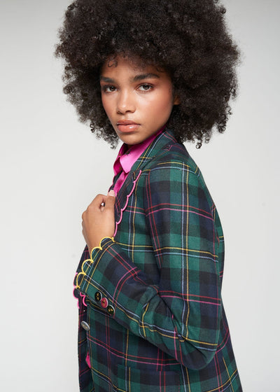 Vilagallo Hillary Emb Plaid Blazer