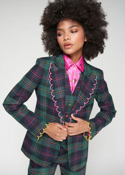 Vilagallo Hillary Emb Plaid Blazer